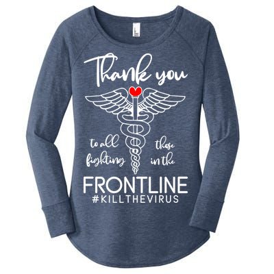 Thank You To All Those Fighting In The Frontline Women's Perfect Tri Tunic Long Sleeve Shirt