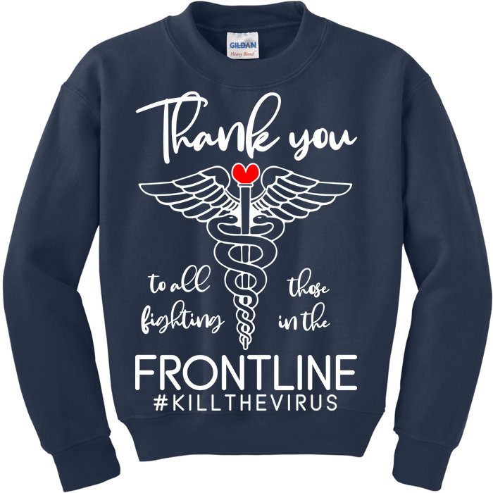 Thank You To All Those Fighting In The Frontline Kids Sweatshirt