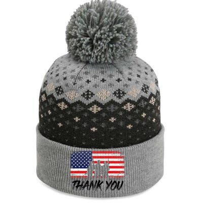 Thank You USA Troops The Baniff Cuffed Pom Beanie