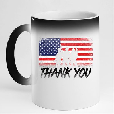 Thank You USA Troops 11oz Black Color Changing Mug