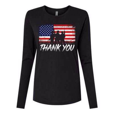 Thank You USA Troops Womens Cotton Relaxed Long Sleeve T-Shirt