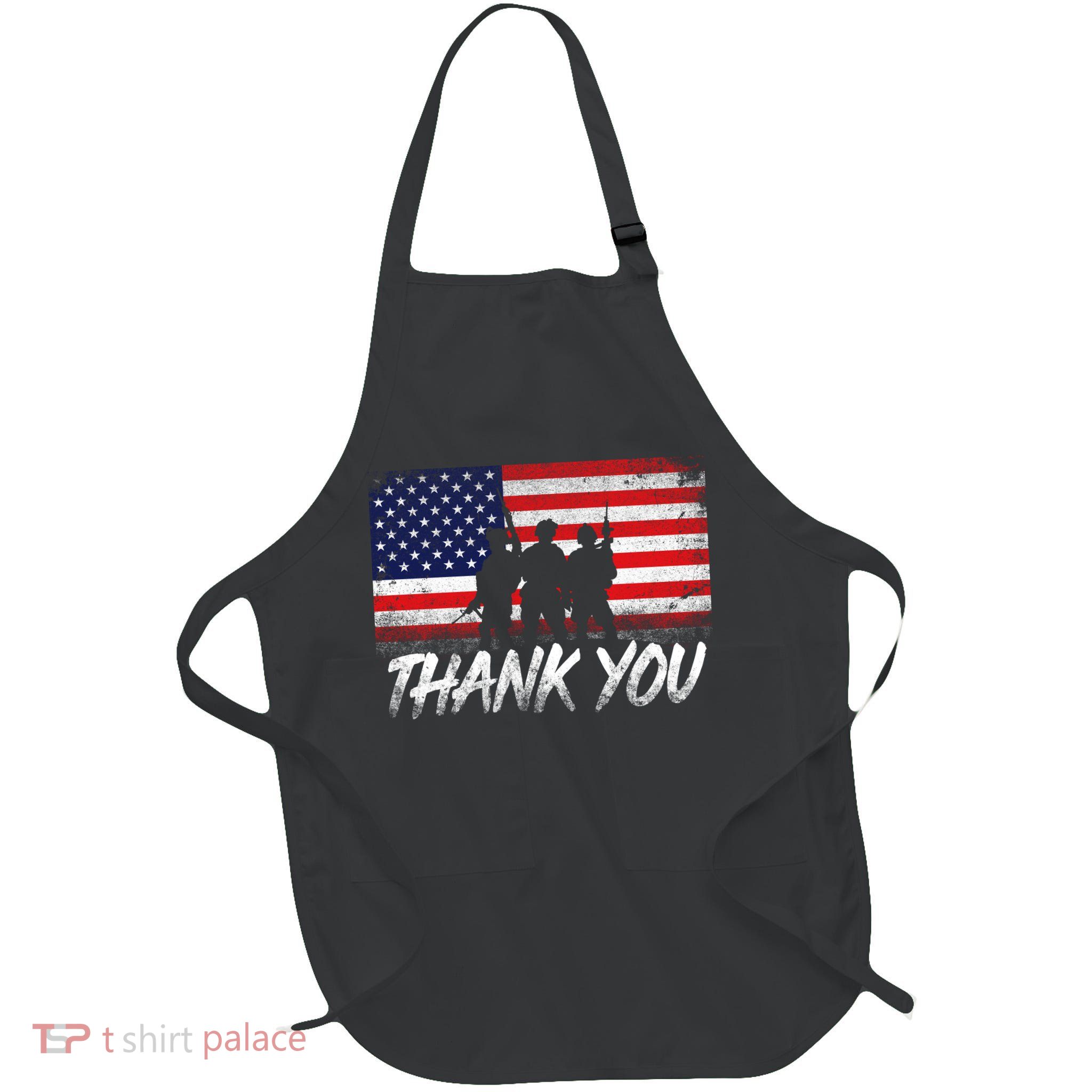 Thank You USA Troops Full-Length Apron With Pockets