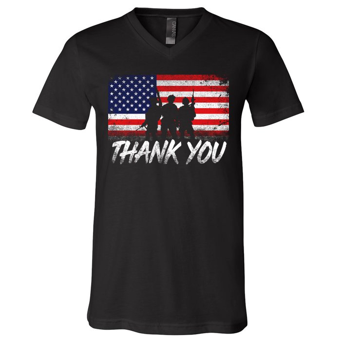 Thank You USA Troops V-Neck T-Shirt