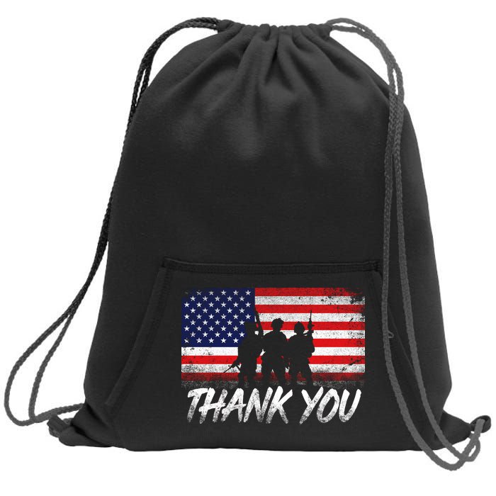 Thank You USA Troops Sweatshirt Cinch Pack Bag