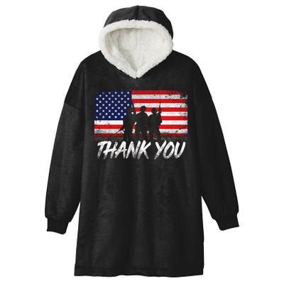 Thank You USA Troops Hooded Wearable Blanket