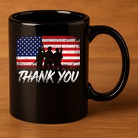 Thank You USA Troops 11oz C Handle Ceramic Mug