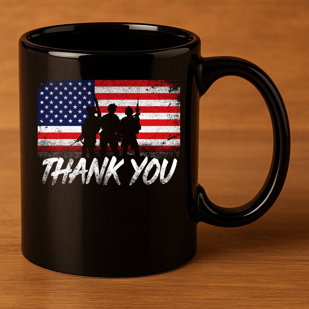 Thank You USA Troops 11oz C Handle Ceramic Mug