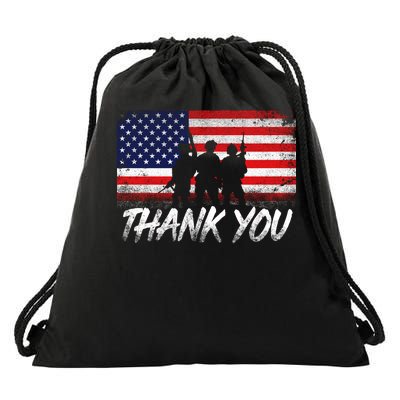 Thank You USA Troops Drawstring Bag