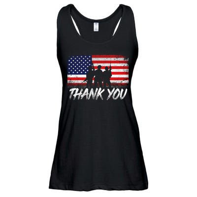 Thank You USA Troops Ladies Essential Flowy Tank