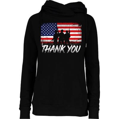 Thank You USA Troops Womens Funnel Neck Pullover Hood