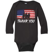 Thank You USA Troops Baby Long Sleeve Bodysuit