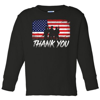 Thank You USA Troops Toddler Long Sleeve Shirt