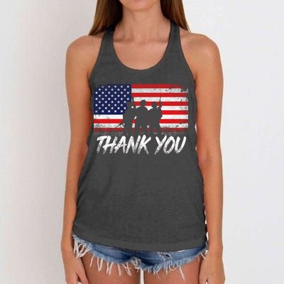 Thank You USA Troops Women's Knotted Racerback Tank