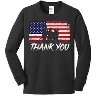 Thank You USA Troops Kids Long Sleeve Shirt