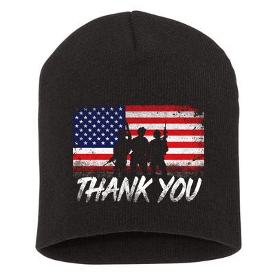 Thank You USA Troops Short Acrylic Beanie