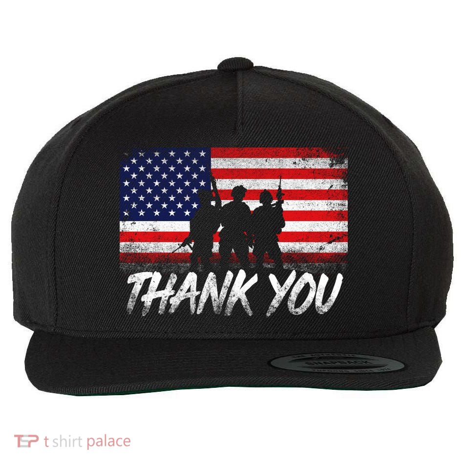 Thank You USA Troops Wool Snapback Cap