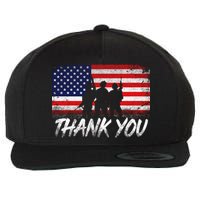 Thank You USA Troops Wool Snapback Cap