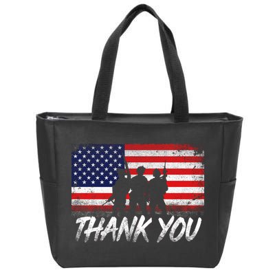 Thank You USA Troops Zip Tote Bag