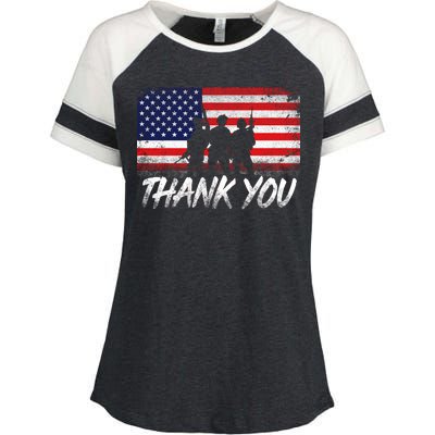 Thank You USA Troops Enza Ladies Jersey Colorblock Tee