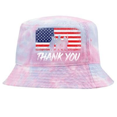 Thank You USA Troops Tie-Dyed Bucket Hat