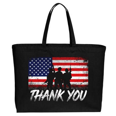 Thank You USA Troops Cotton Canvas Jumbo Tote