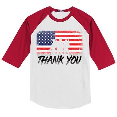 Thank You USA Troops Kids Colorblock Raglan Jersey