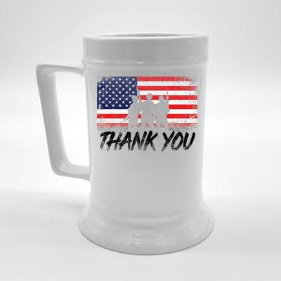 Thank You USA Troops Beer Stein