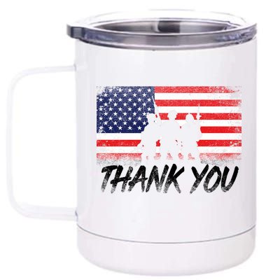 Thank You USA Troops 12 oz Stainless Steel Tumbler Cup