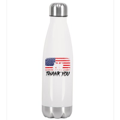 Thank You USA Troops Stainless Steel Insulated Water Bottle