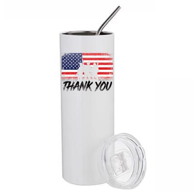 Thank You USA Troops Stainless Steel Tumbler