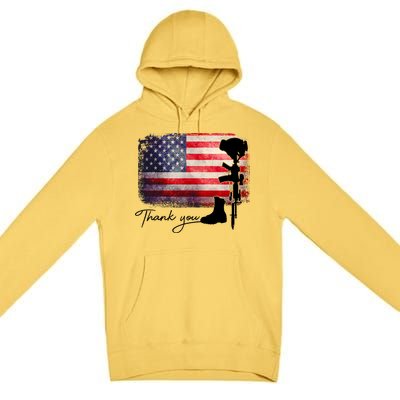 Thank You Veterans Memorial Day Premium Pullover Hoodie