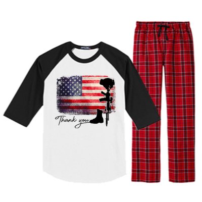 Thank You Veterans Memorial Day Raglan Sleeve Pajama Set