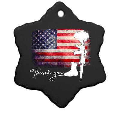 Thank You Veterans Memorial Day Ceramic Star Ornament