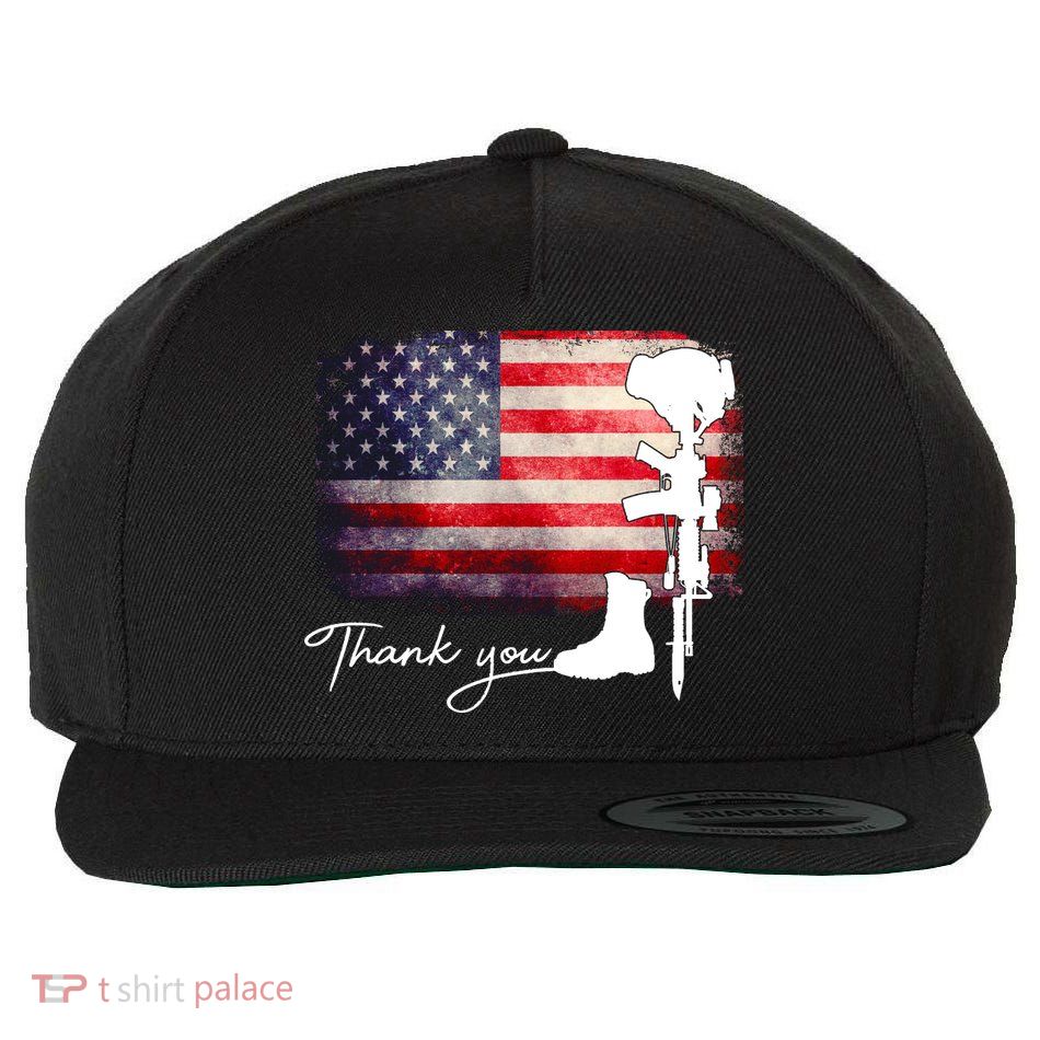 Thank You Veterans Memorial Day Wool Snapback Cap