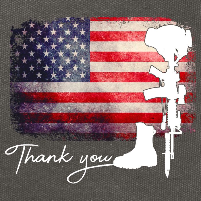 Thank You Veterans Memorial Day Cotton Canvas Backpack
