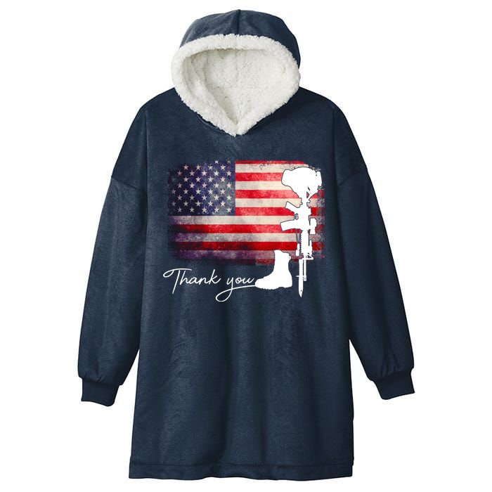 Thank You Veterans Memorial Day Hooded Wearable Blanket