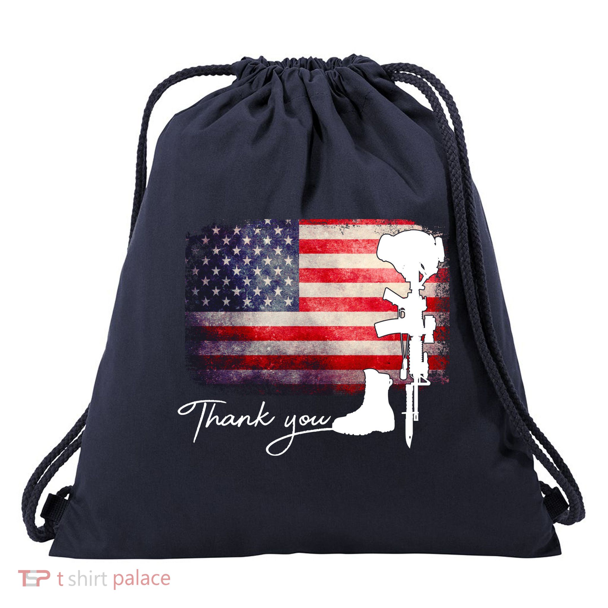 Thank You Veterans Memorial Day Drawstring Bag