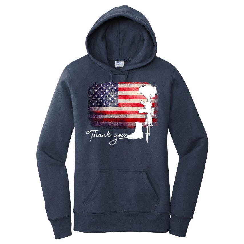 Thank You Veterans Memorial Day Women's Pullover Hoodie