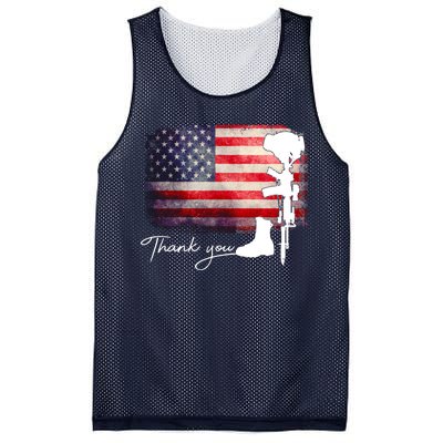 Thank You Veterans Memorial Day Mesh Reversible Basketball Jersey Tank