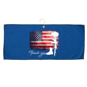 Thank You Veterans Memorial Day Large Microfiber Waffle Golf Towel