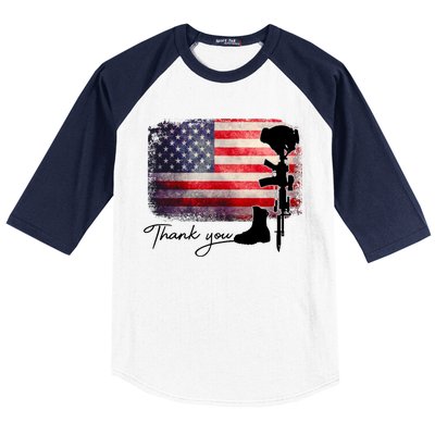 Thank You Veterans Memorial Day Baseball Sleeve Shirt