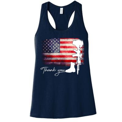 Thank You Veterans Memorial Day Women's Racerback Tank