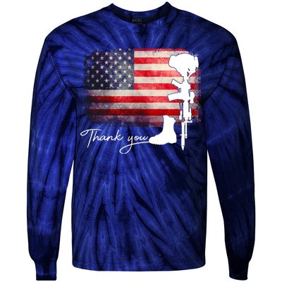 Thank You Veterans Memorial Day Tie-Dye Long Sleeve Shirt