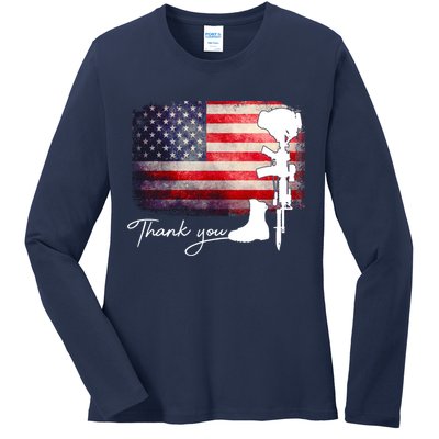 Thank You Veterans Memorial Day Ladies Long Sleeve Shirt