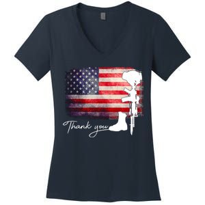 Thank You Veterans Memorial Day Women's V-Neck T-Shirt