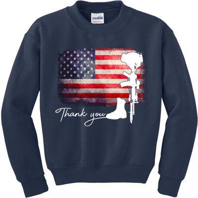 Thank You Veterans Memorial Day Kids Sweatshirt