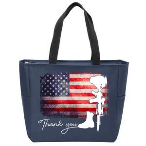 Thank You Veterans Memorial Day Zip Tote Bag