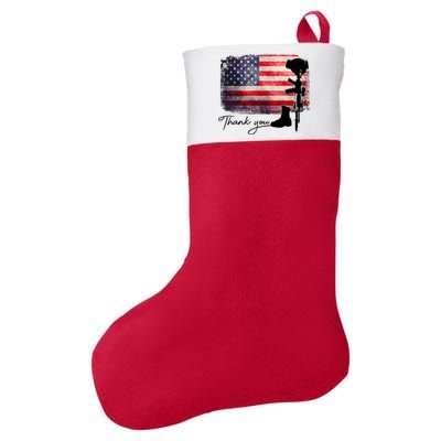 Thank You Veterans Memorial Day Felt Holiday Christmas Stocking