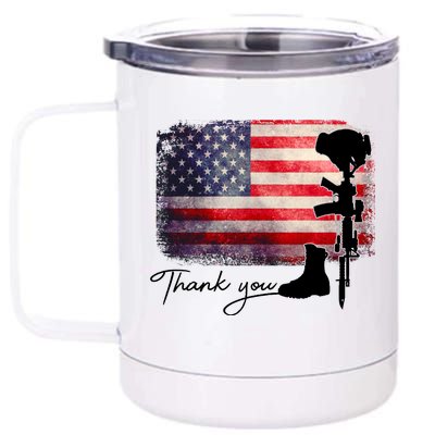 Thank You Veterans Memorial Day 12 oz Stainless Steel Tumbler Cup