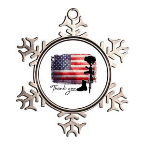 Thank You Veterans Memorial Day Metallic Star Ornament